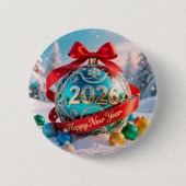 Feierliches Neues Jahr 2026 Button (Vorderseite)