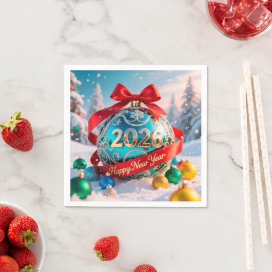 Feierliches Neues Jahr 2026 Serviette (Beispiel)