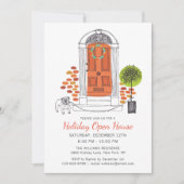 Feierliches Orange Dog Holiday Open House Einladung (Vorderseite)