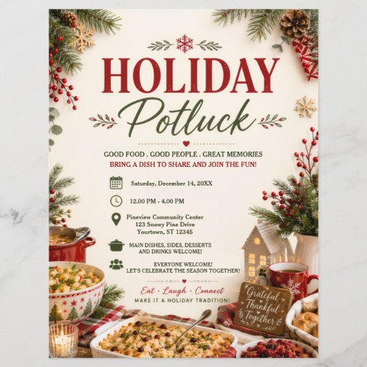 Feierliches Potluck-Flugblatt Flyer (Vorne)