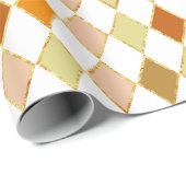 Feierliches Retro Orange Beige Diamant Muster Geschenkpapier (Rolleneckpunkt)