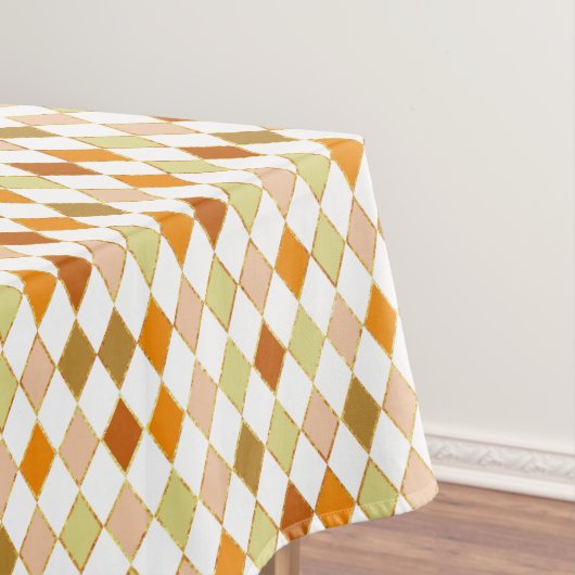 Feierliches Retro Orange Beige Diamant Muster Tischdecke (Beispiel)
