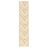 Feierliches Retro Orange Beige Weißes Diamant Must Kurzer Tischläufer (Vorderseite)
