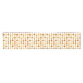 Feierliches Retro Orange Beige Weißes Diamant Must Kurzer Tischläufer (Horizontal)