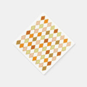 Feierliches Retro Orange Beige Weißes Diamant Must Serviette (Ecke)