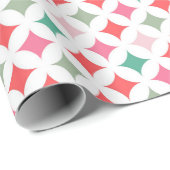 Feierliches Retro-Pastellrosa Grünes Diamantmuster Geschenkpapier (Rolleneckpunkt)
