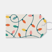 Feierliches Retro-Weihnachtsliegemuster Geschenkanhänger (Vorderseite (Horizontal))