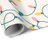 Feierliches Retro-Weihnachtsliegemuster Geschenkpapier (Rolleneckpunkt)