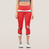 Feierliches Rot Capri Leggings (Vorderseite)