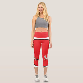 Feierliches Rot Capri Leggings