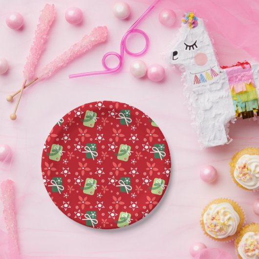 Feierliches Rot Pappteller (Party)