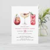 Feierliches Rot | Party für den Cocktail im Aquare Einladung (Stehend Vorderseite)