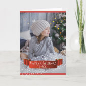 Feierliches Rotes Band Frohe Weihnachten Foto (Vorderseite)