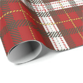 Feierliches Rotes Kariertes Karo Weihnachtsmuster Geschenkpapier (Rolleneckpunkt)