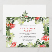 Feierliches Rotes Poinsettia Weihnachtsfest Party