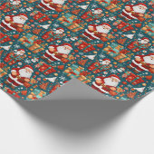 Feierliches Santa Delight Geschenkpapier (Ecke)