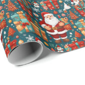 Feierliches Santa Delight Geschenkpapier (Rolleneckpunkt)
