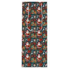 Feierliches Santa Delight Geschenktüte Für Weinflaschen