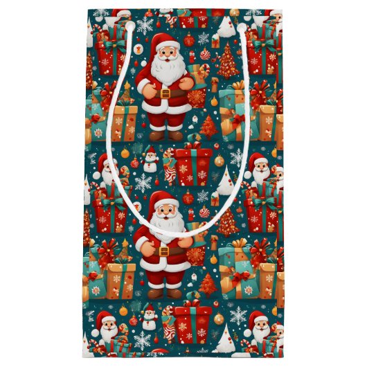 Feierliches Santa Delight Kleine Geschenktüte (Vorderseite)