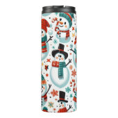 Feierliches Schneemann mit farbenprächtigem Winter Thermosbecher (Rückseite)