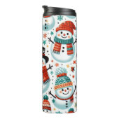 Feierliches Schneemann mit farbenprächtigem Winter Thermosbecher (Nach rechts gedreht)
