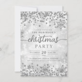 Feierliches Silver Winter Diamonds Weihnachtsfest  Einladung (Vorderseite)