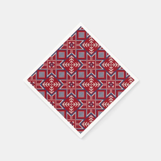 Feierliches skandinavisches Sweatermuster Serviette (Ecke)