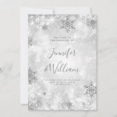 Feierliches Sparkle Silver Winter Wedding Menü Einladung (Vorderseite)