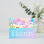 Feierliches und farbenfrohes Party "Danke" Postkar Postkarte (Stehend Vorderseite)