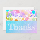 Feierliches und farbenfrohes Party "Danke" Postkar Postkarte (Vorne/Hinten)