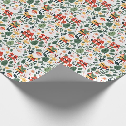 Feierliches Weihnachtsmuster Geschenkpapier (Ecke)