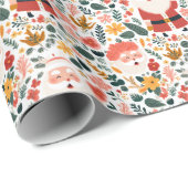 Feierliches Weihnachtsmuster Geschenkpapier (Rolleneckpunkt)