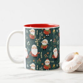 Feierliches Weihnachtsmuster Zweifarbige Tasse