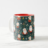 Feierliches Weihnachtsmuster Zweifarbige Tasse (Vorderseite Links)