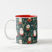 Feierliches Weihnachtsmuster Zweifarbige Tasse (Links)