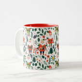 Feierliches Weihnachtsmuster Zweifarbige Tasse (Vorderseite Links)