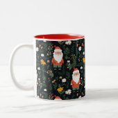 Feierliches Weihnachtsmuster Zweifarbige Tasse (Links)