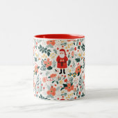 Feierliches Weihnachtsmuster Zweifarbige Tasse (Mittel)