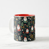 Feierliches Weihnachtsmuster Zweifarbige Tasse (Vorderseite Links)