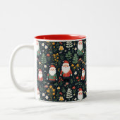 Feierliches Weihnachtsmuster Zweifarbige Tasse (Links)