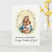 Feierlichkeit der Mutter von Maria Gottes Festtag Karte (Gelbe Blume)