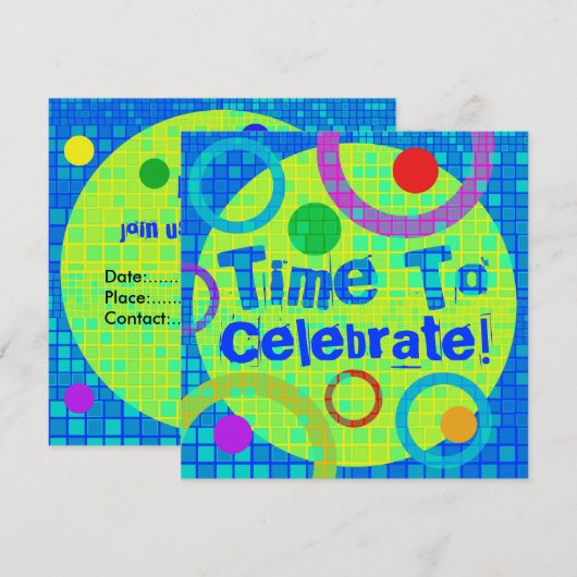 Feierlichkeit der Party Einladung Multicolor (Vorne/Hinten)