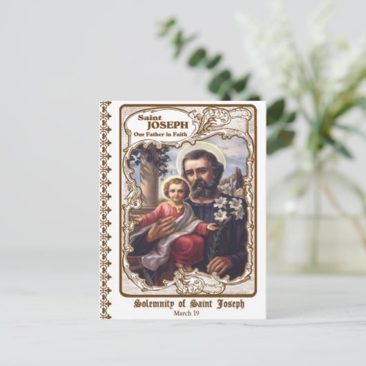 Feierlichkeit der Postkarte des Heiligen Josef (Stehend Vorderseite)