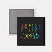 FEIERLICHKEIT NEURODIVERSITY Autismus Blume Magnet (Vorderseite/Rückseite)
