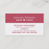 Feierlichkeiten am Strand, Hochzeitsplanung Visitenkarte (Rückseite)