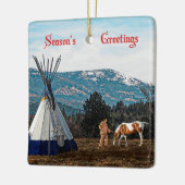 Feierlichkeiten der Saison - Winterzelte Keramikornament (Links)