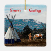 Feierlichkeiten der Saison - Winterzelte Keramikornament (Rückseite)