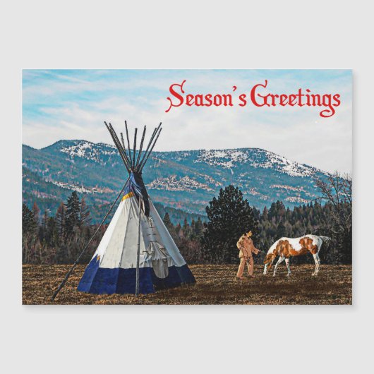 Feierlichkeiten der Saison - Winterzelte Magnetkarte (Vorderseite)