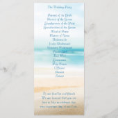 Feierlichkeiten für Hochzeiten am Strand Programm (Rückseite)