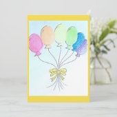 Feierlichkeiten Geburtstagsballons leere Karte (Stehend Vorderseite)